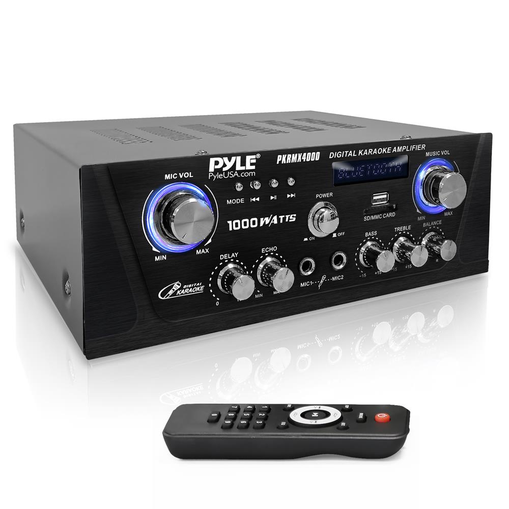 Amplificador de karaoke digital negro PYLE-HOME PKRMX4000