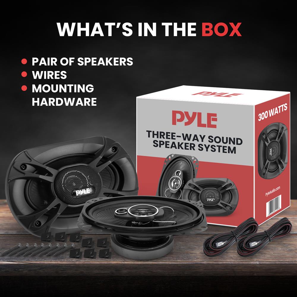Parlantes o altavoz para coche de 3 vías PYLE PL4163BK