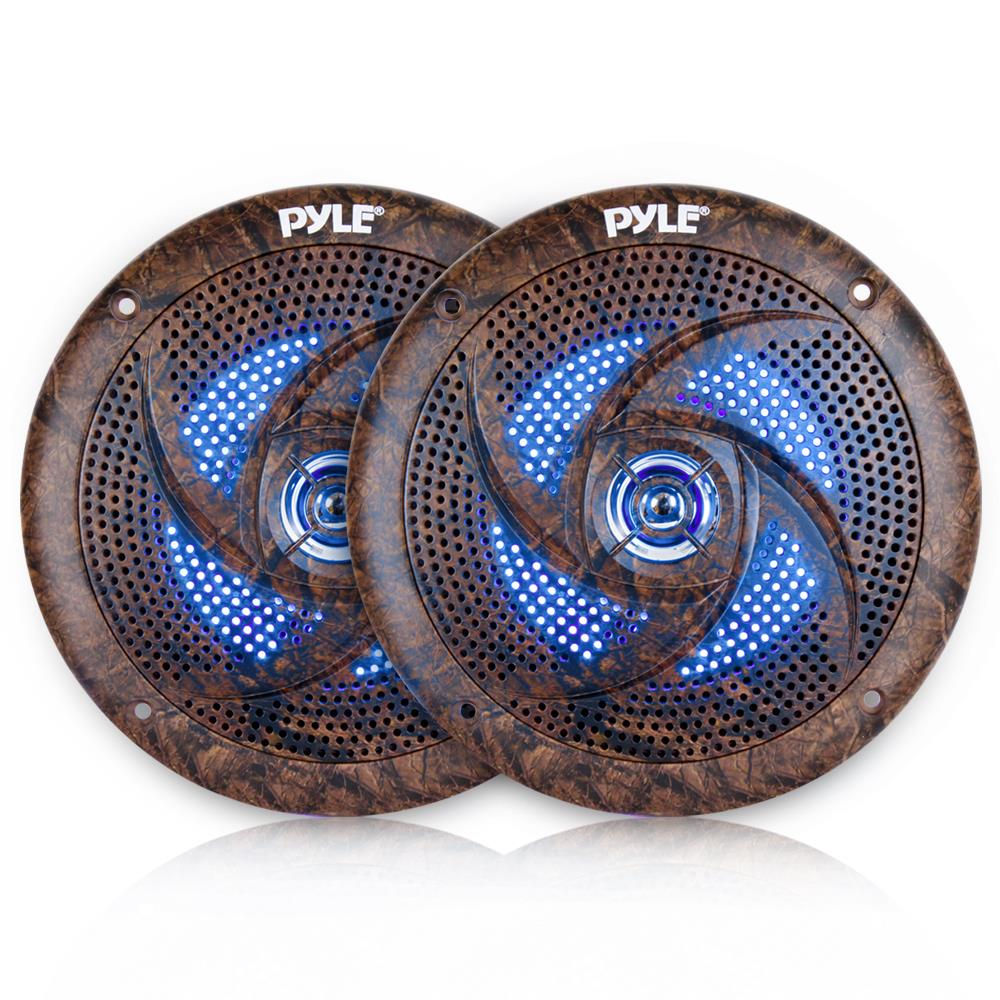 Parlantes o Altavoces LED marinos marron PYLE PLMRLE64DK