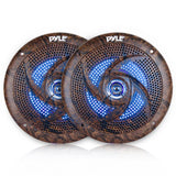 Parlantes o Altavoces LED marinos marron PYLE PLMRLE64DK