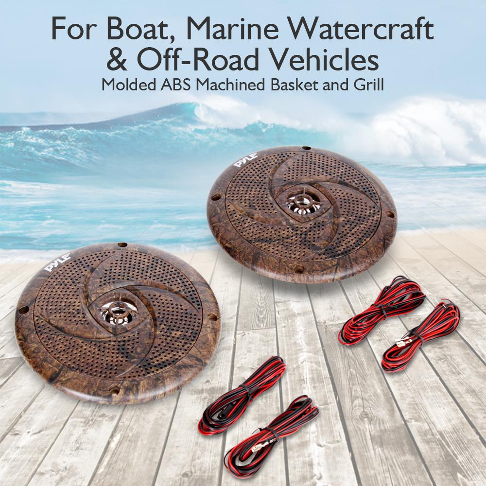 Parlantes o Altavoces LED marinos marron PYLE PLMRLE64DK