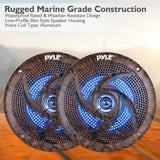 Parlantes o Altavoces LED marinos marron PYLE PLMRLE64DK