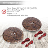 Parlantes o Altavoces LED marinos marron PYLE PLMRLE64DK