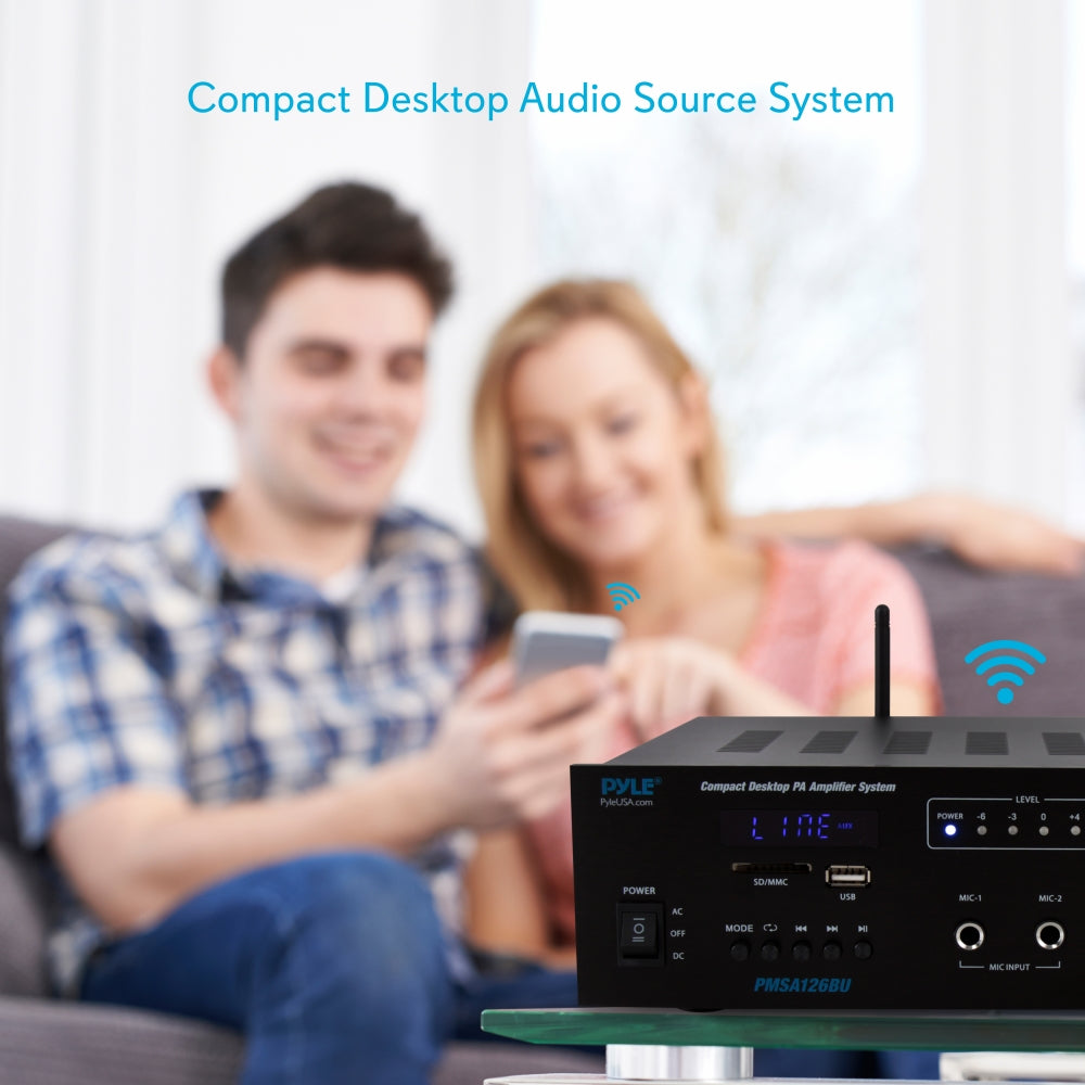 Amplificador inalámbrico Bluetooth PYLE-HOME PMSA126BU