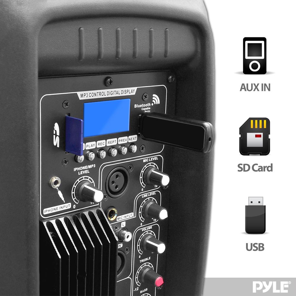 Parlante Portátil o altavoz negro PYLE-PRO PPHP1037UB
