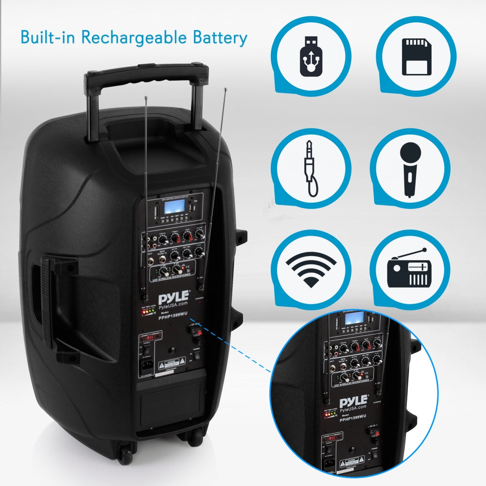 Parlante Portátil Altavoz PA Bluetooth PYLE-PRO PPHP1599WU.5