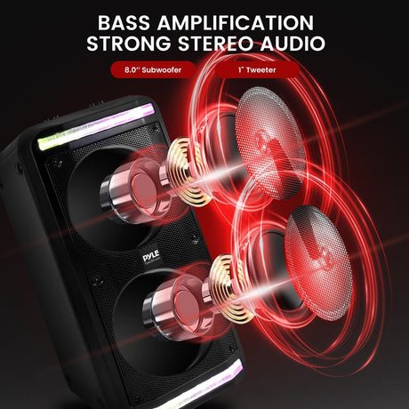 Parlantes Portátiles y micrófono Bluetooth PYLE-PRO PPHP288B