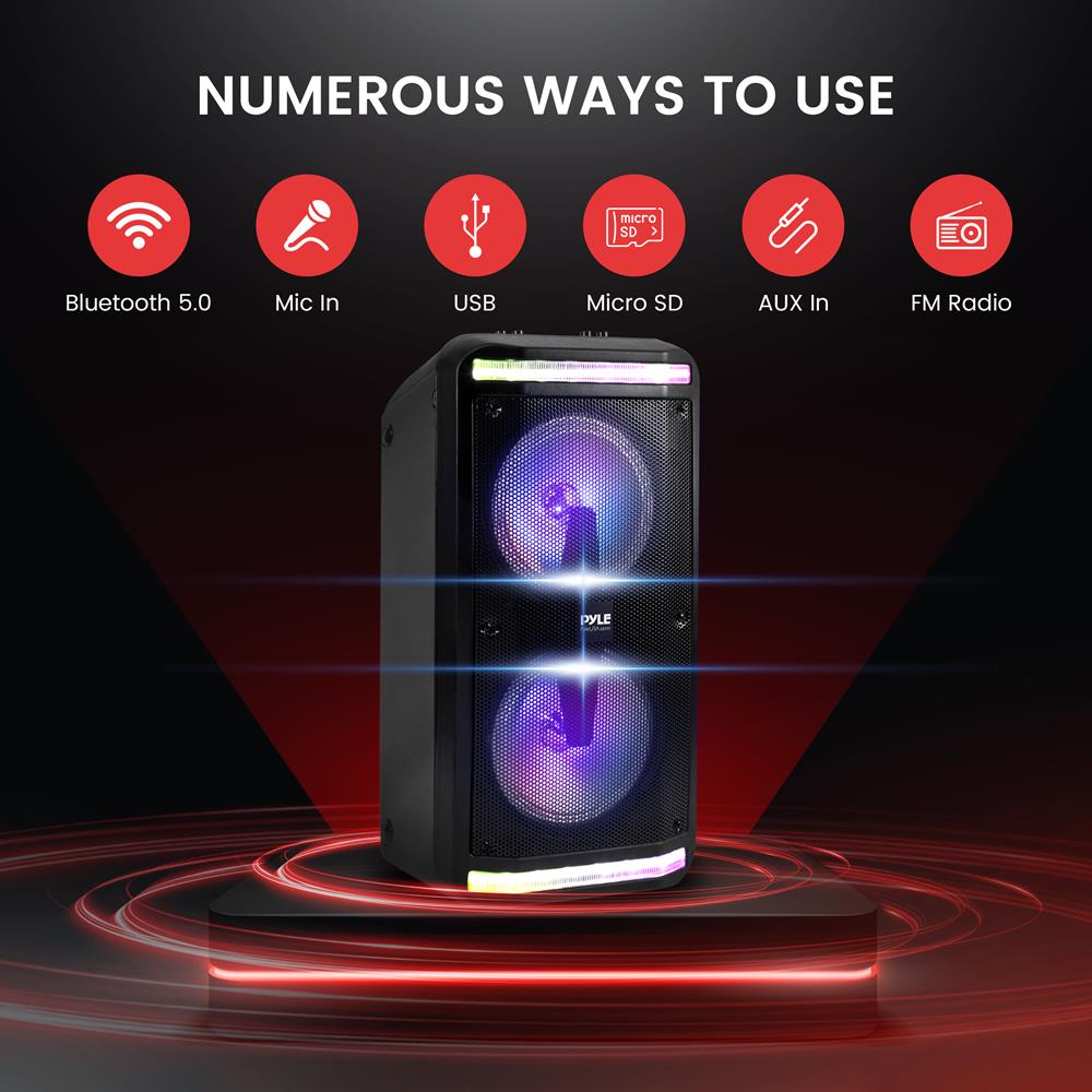 Parlantes Portátiles y micrófono Bluetooth PYLE-PRO PPHP288B