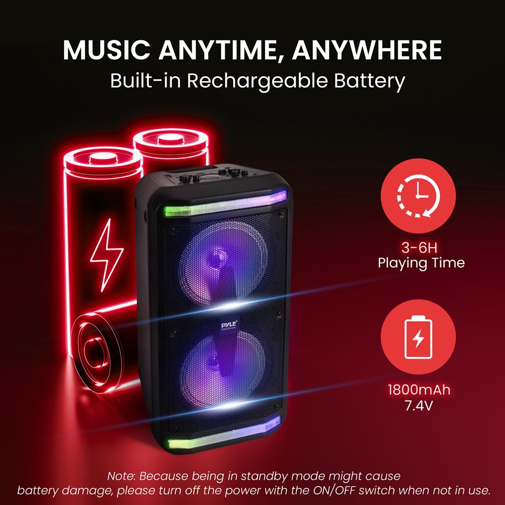 Parlantes Portátiles y micrófono Bluetooth PYLE-PRO PPHP288B