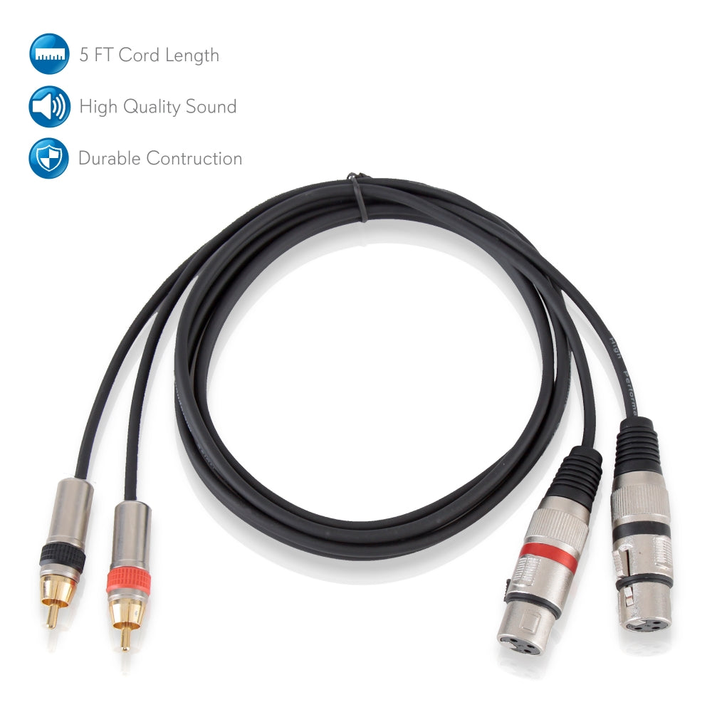 Cable de audio XLR hembra a RCA macho PYLE-PRO PPRCX05