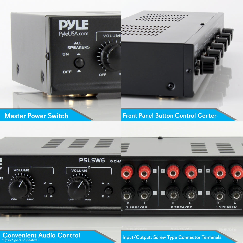 Amplificador de altavoces multizona PYLE-HOME PSLSW6