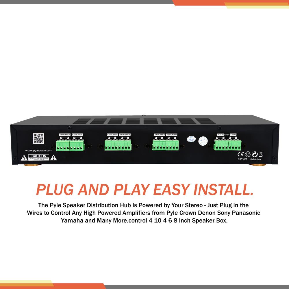 Selector de altavoces estére negro PYLE-HOME PSPVC6