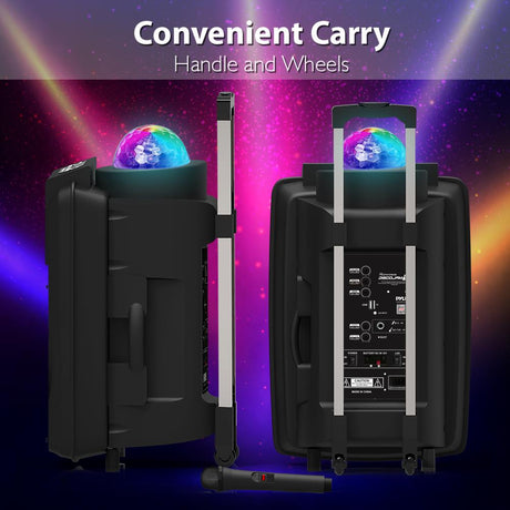 Parlante Portátil PA con luces LED PYLE-PRO PSUFM1280B