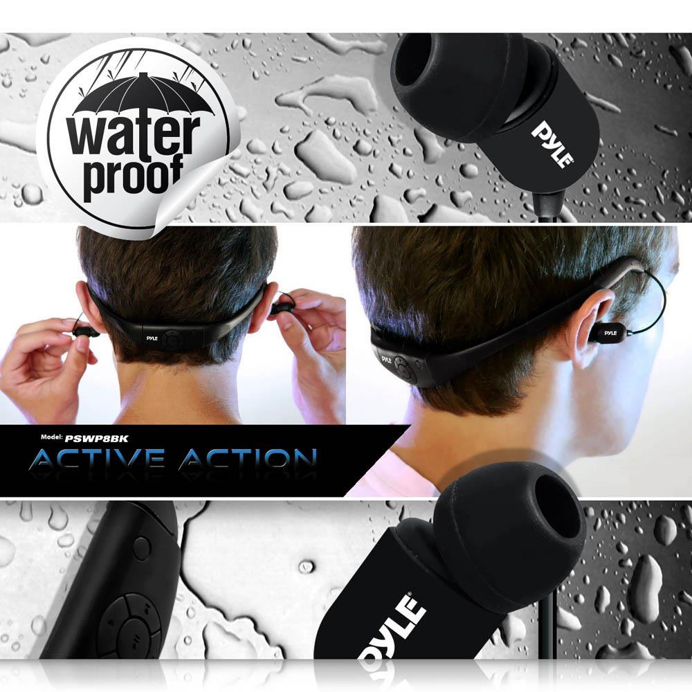 Reproductor Portátil de 8GB impermeable PYLE-SPORT PSWP8BK