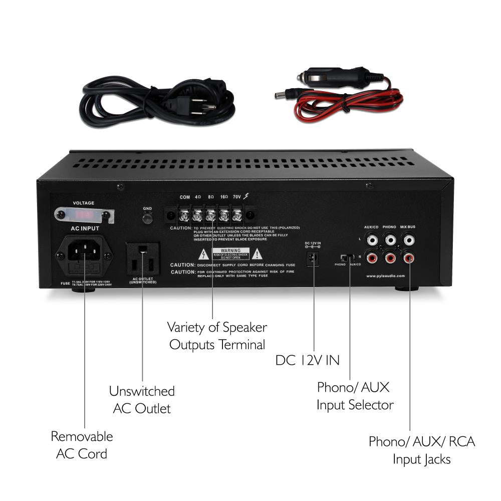 Amplificador de sonido negro PYLE-HOME PT110