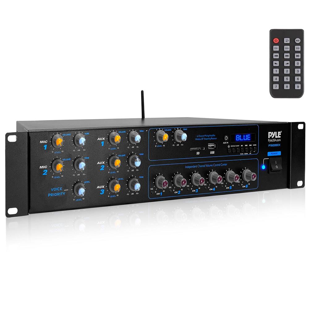 Amplificador con Bluetooth PYLE-HOME PT6000CH