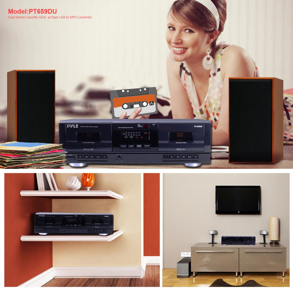 Adaptador de audio doble estéreo con conversor