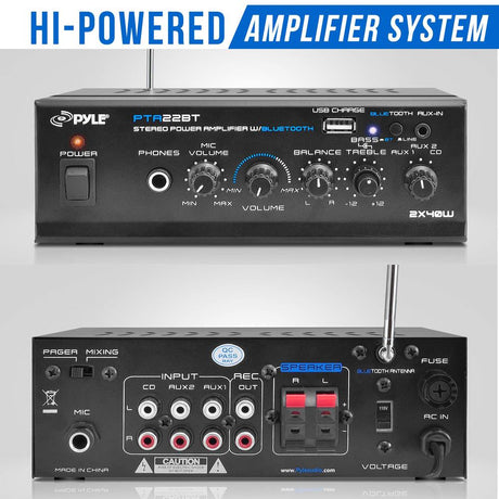 Amplificador de audio y Bluetooth PYLE-HOME PTA22BT