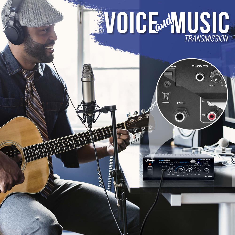 Amplificador de audio y Bluetooth PYLE-HOME PTA22BT