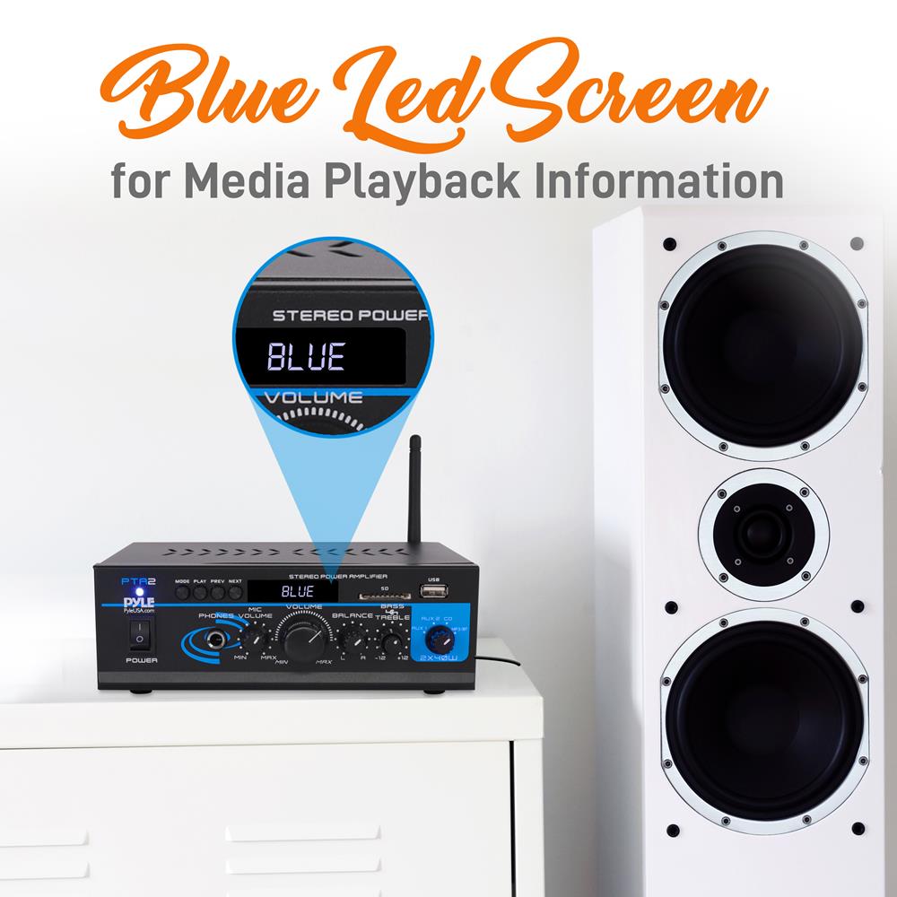 Amplificador de potencia estéreo PYLE-HOME PTA2