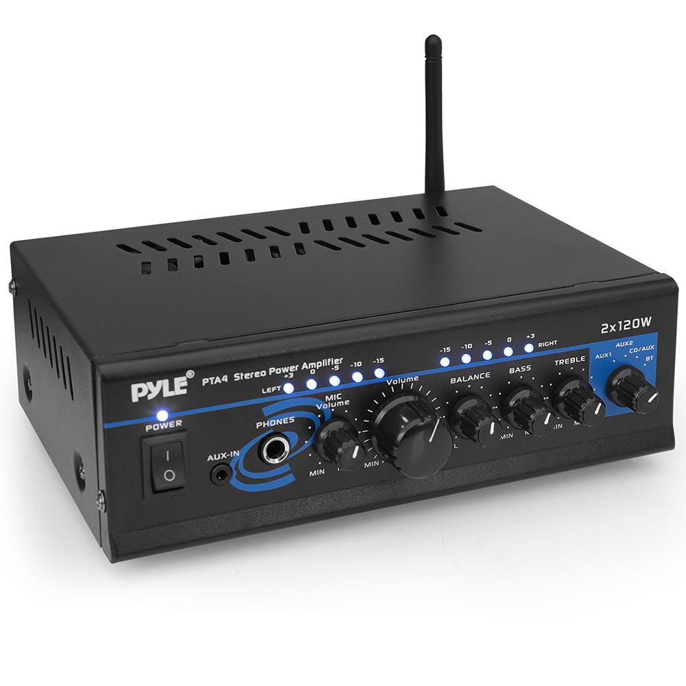 Amplificador de potencia estéreo negro PYLE-HOME PTA4