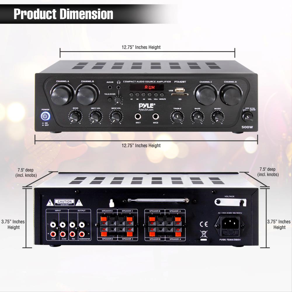 Amplificador de audio doméstico PYLE-HOME PTA42BT