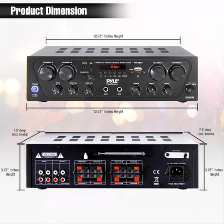 Amplificador de audio doméstico PYLE-HOME PTA42BT