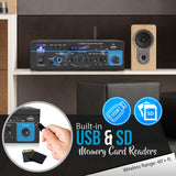 Amplificador de potencia estéreo negro PYLE-HOME PTAU45