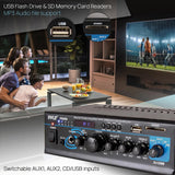 Amplificador de potencia estéreo negro PYLE-HOME PTAU55