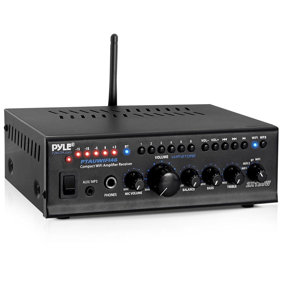 Amplificador con transmisión WiFi negro PYLE-HOME PTAUWIFI46