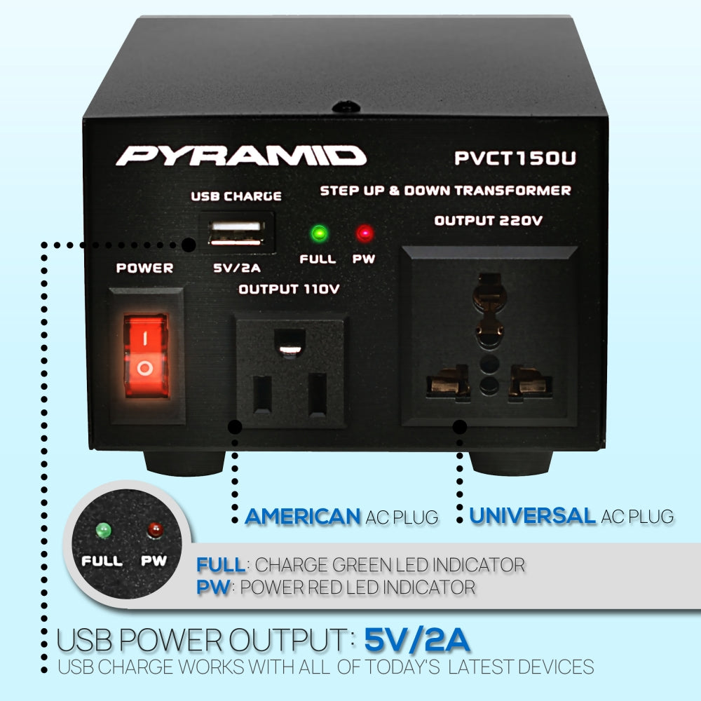 Transformador de voltaje de 50 vatios PYRAMID PVCT150U