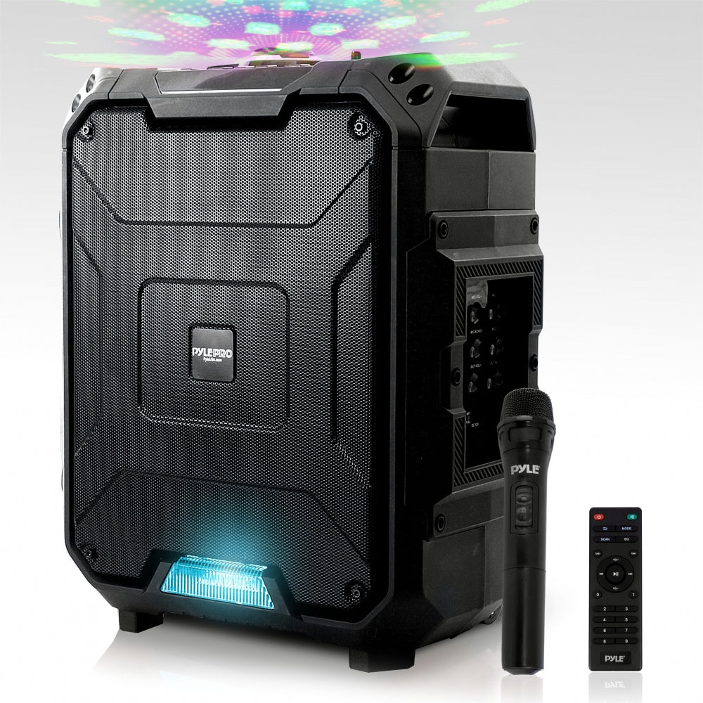Parlante Portátil y micrófono negro PYLE-PRO PWMDJ88BT