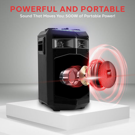 Parlante Portátil y micrófono negro PYLE-PRO PWMKRDJ84BT