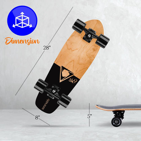Skateboards de madera color negro SERENELIFE SL5SBBK