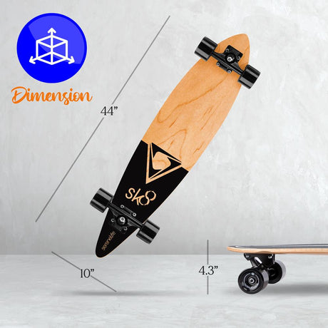 Skateboards de madera color negro SERENELIFE SL7SBBK