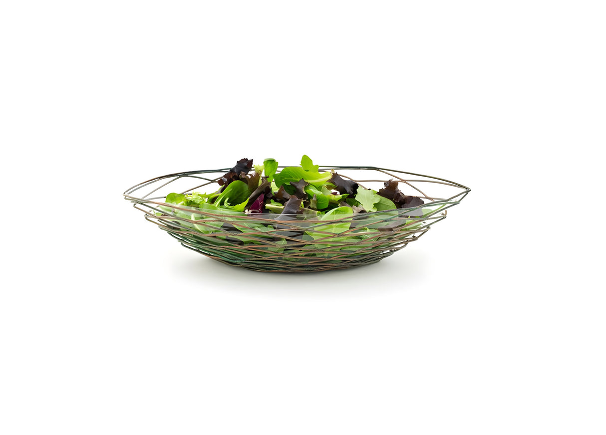 Cesta Patina 16" Crescent, pack de 6 piezas, decorativa