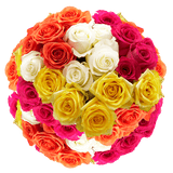 100 tallos de rosas de 4 colores surtidos