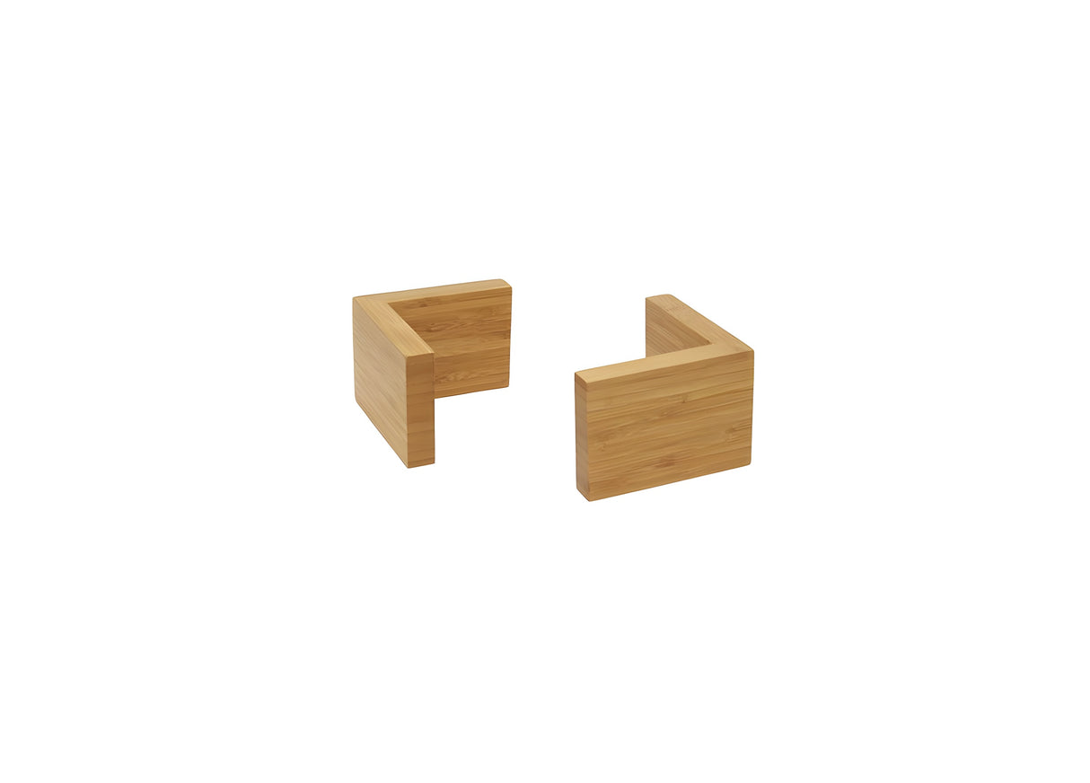 Soportes de Bambú L de 3" - Set de 4 - Natural - Pack de 2