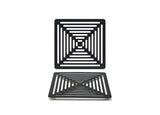 Plato Grill Cuadrado de Acero Inoxidable - Pack x 2 pcs