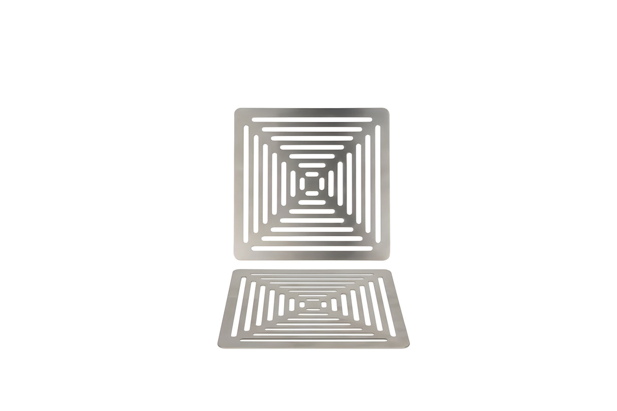 Plato Grill Cuadrado de Acero Inoxidable 8.25" - Pack de 2 pcs