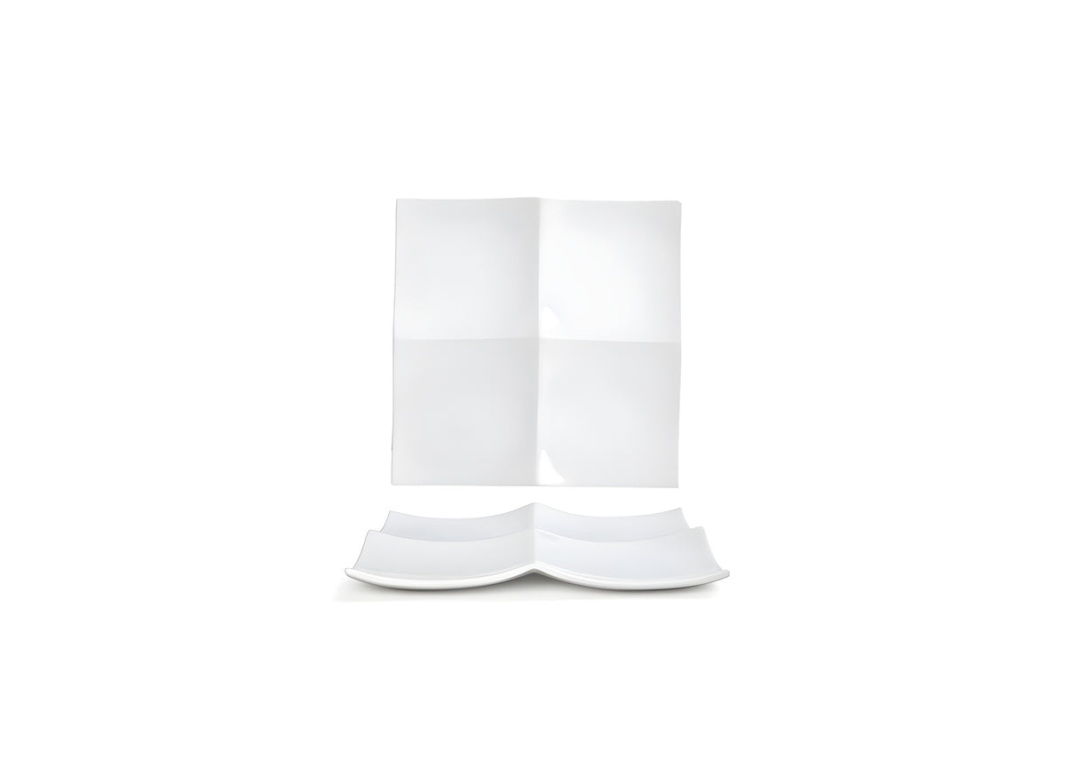 Plato Origami® Cuadrado 8" Pack 12 Piezas Desechables