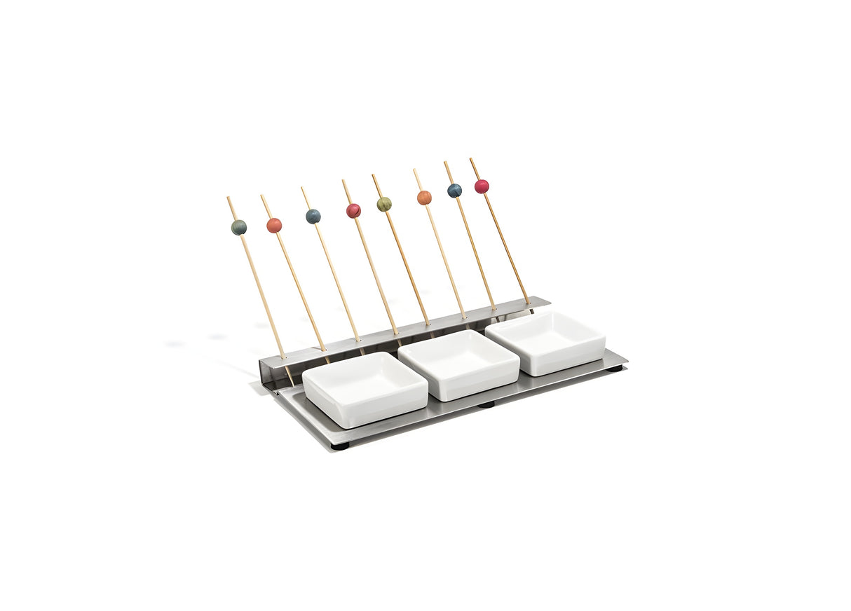 Exhibidor de Púas de Acero Inoxidable - Pack de 4 Piezas