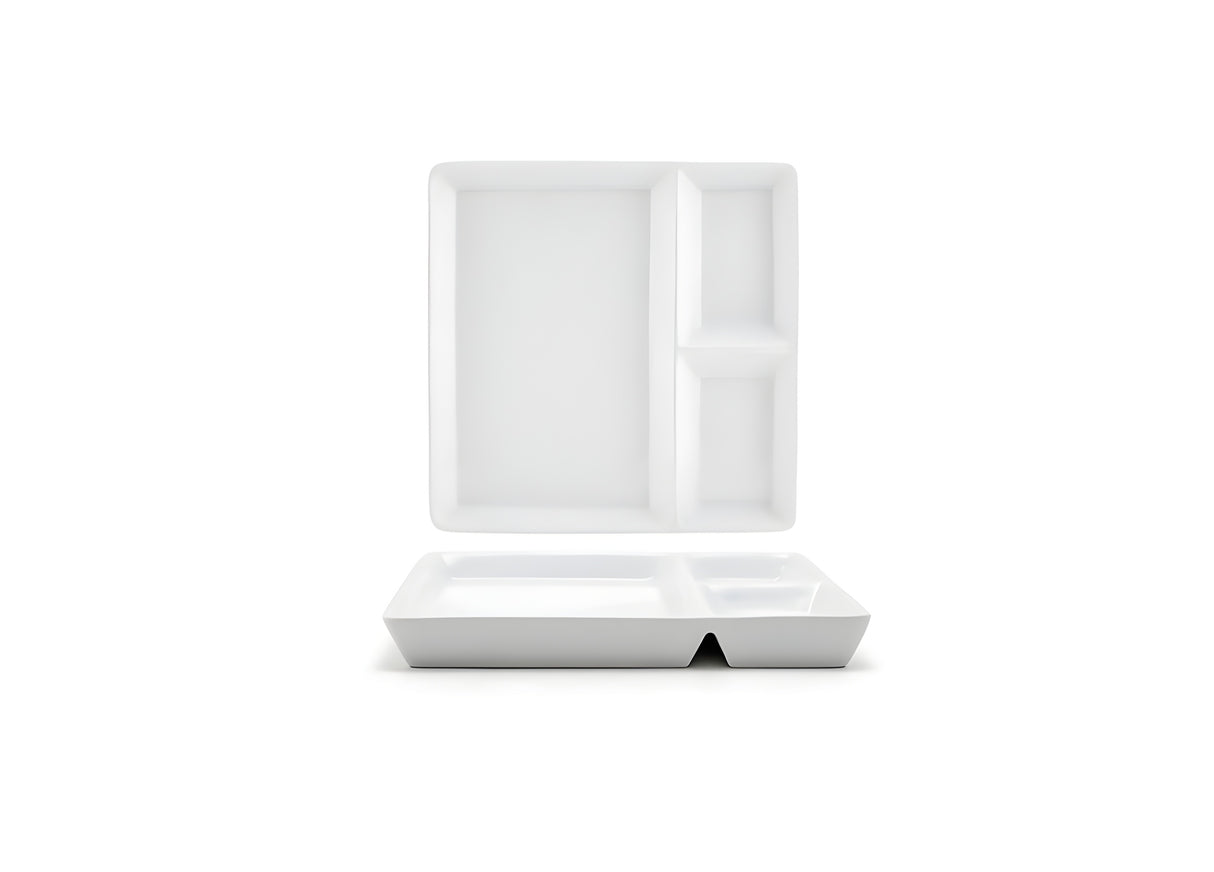 Plato Dividido Mod® 7.5" Cuadrado Pack de 12 Piezas