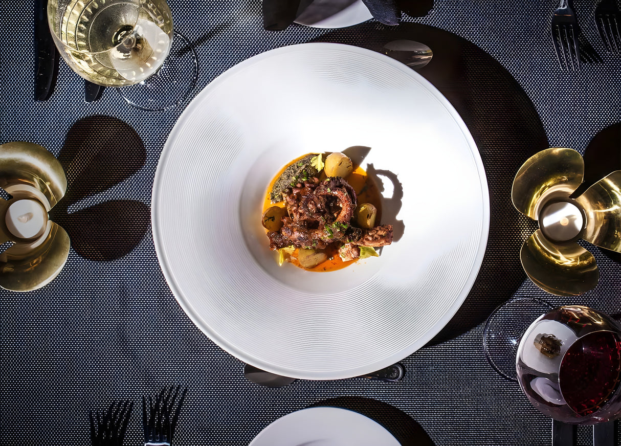 Cuenco Espiral® Redondo de 12" - 44 oz, paquete de 6 piezas