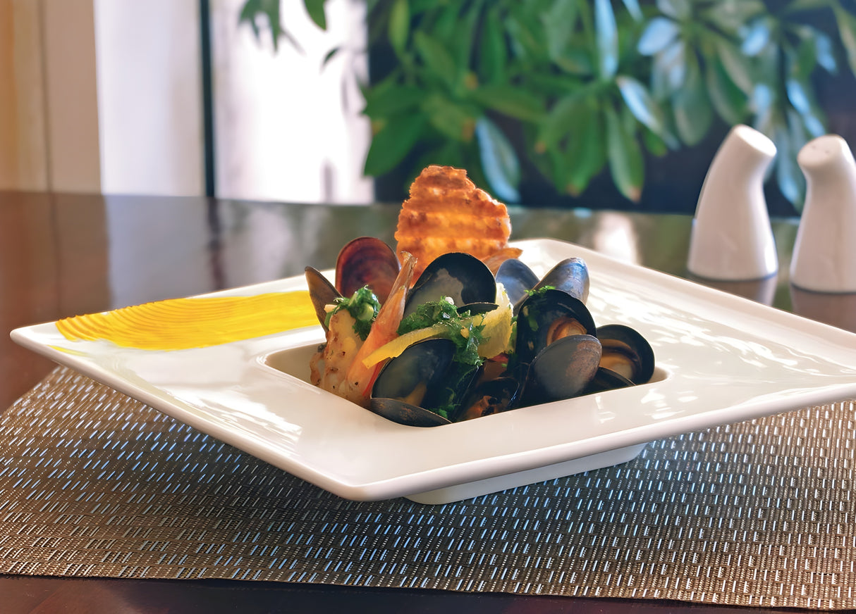 Bowl Mod® Cuadrado Ancho 10.5" 8 oz Paquete de 6 Piezas