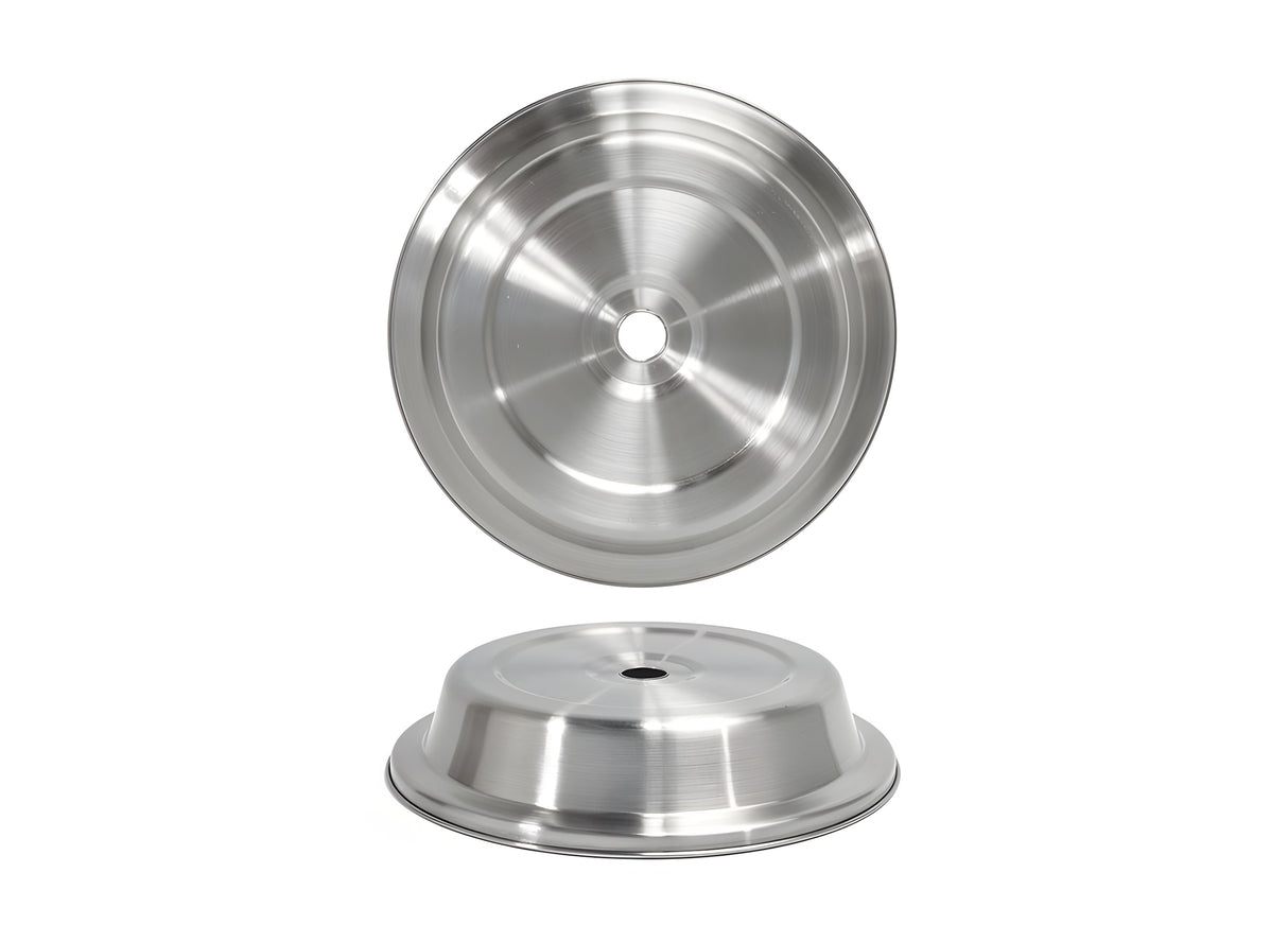 Plato Cubierto Redondo de Acero Inoxidable - Pack de 12 Piezas