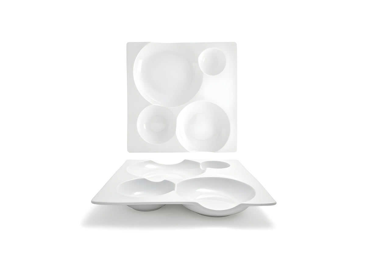 Plato Cuadrado Harmony Bento™ 10.5" Pack de 4 Piezas