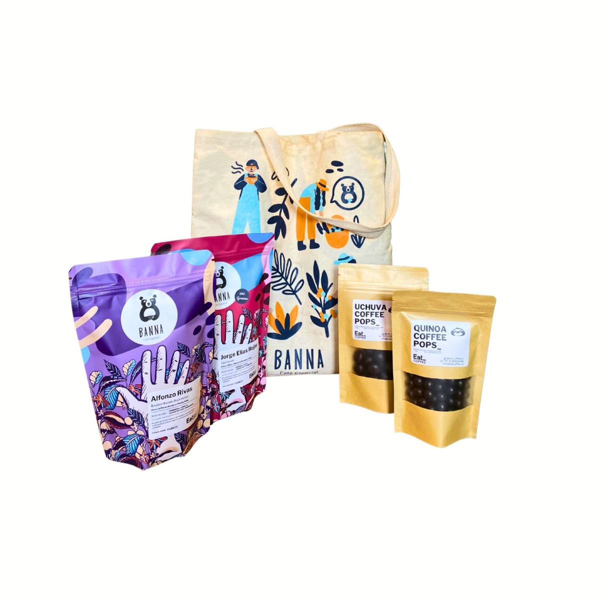 Kit Premium Mamá: Tote, 2 Cafés y Snacks EatCoffee