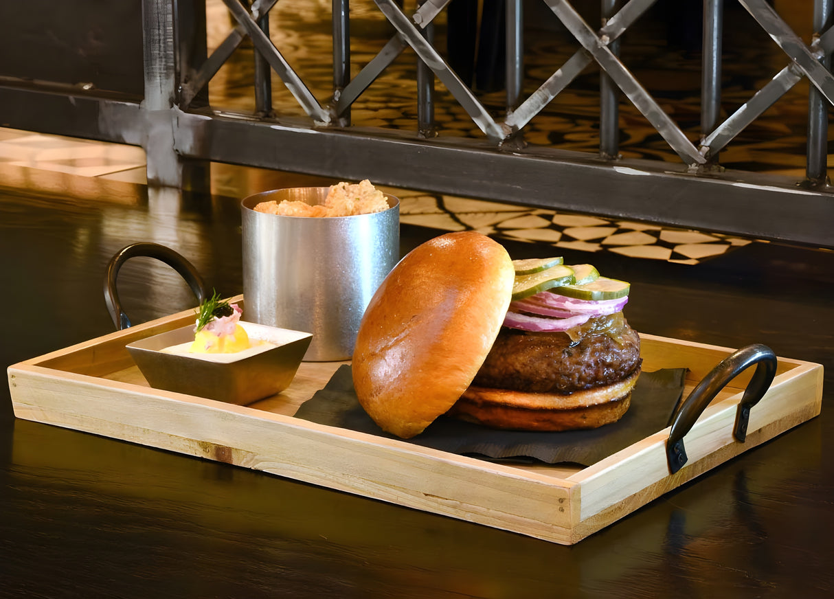 Bandeja de Bambú 19" x 13" - Natural, Paquete de 4 Piezas