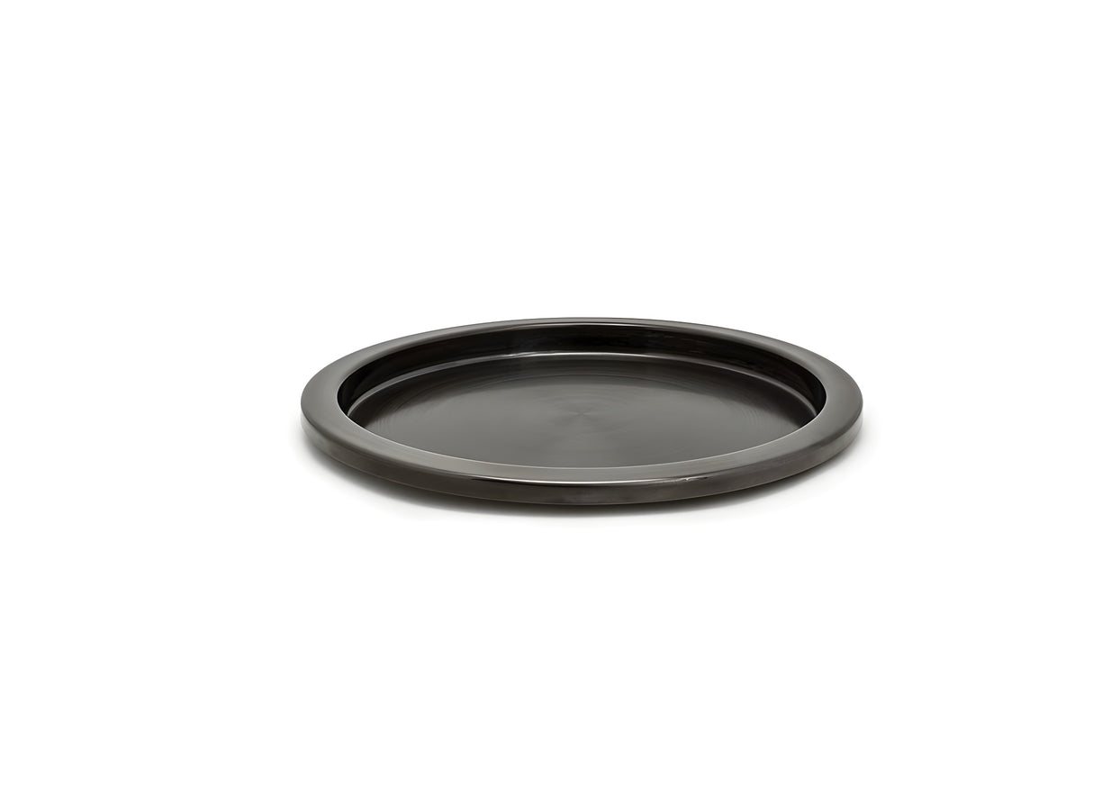 Bandeja Redonda de Acero Inoxidable 14" - Pack de 4 Piezas